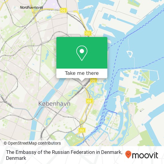 The Embassy of the Russian Federation in Denmark map