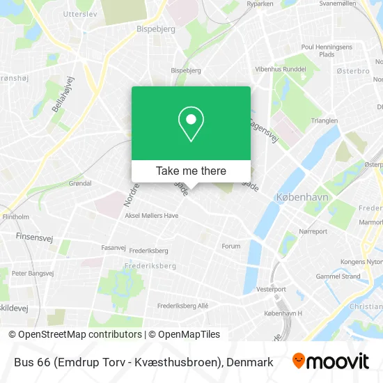 Bus 66 (Emdrup Torv - Kvæsthusbroen) map