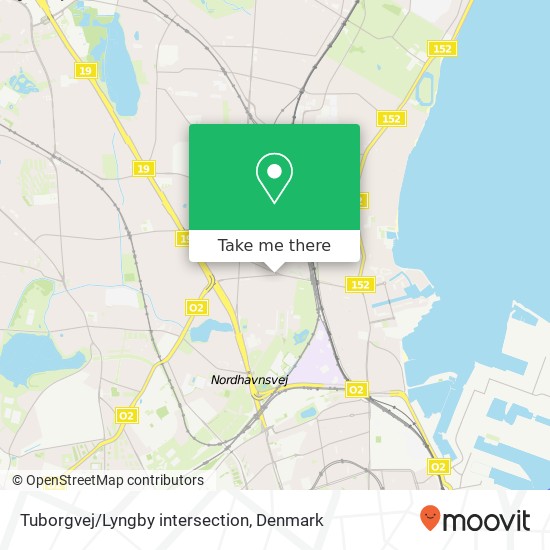 Tuborgvej/Lyngby intersection map