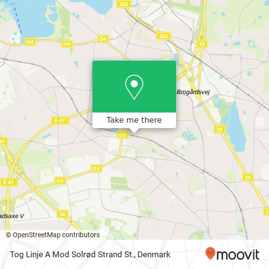 Tog Linje A Mod Solrød Strand St. map