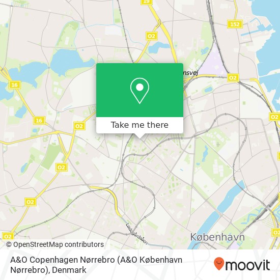 A&O Copenhagen Nørrebro map