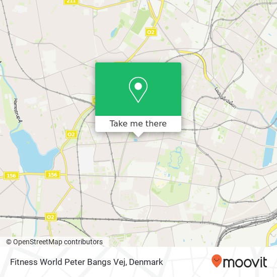Fitness World Peter Bangs Vej map