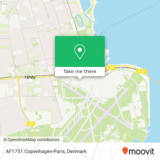 AF1751 Copenhagen-Paris map