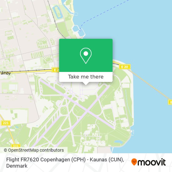 Flight FR7620 Copenhagen (CPH) - Kaunas (CUN) map