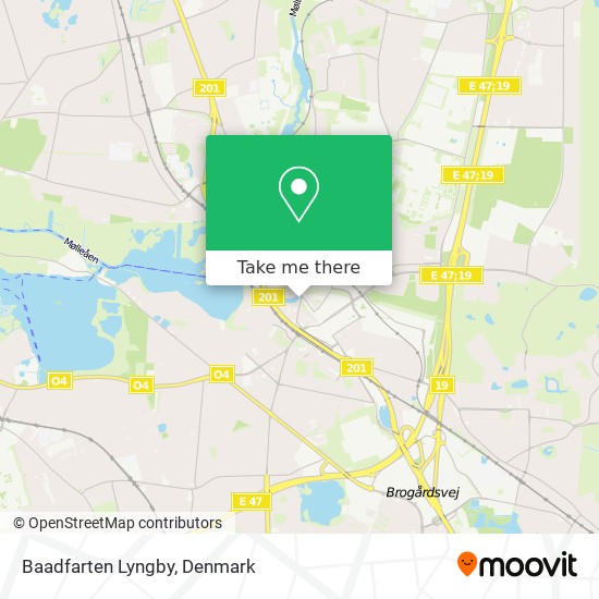 Baadfarten Lyngby map