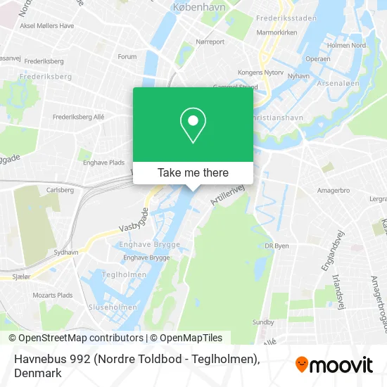 Havnebus 992 (Nordre Toldbod - Teglholmen) map
