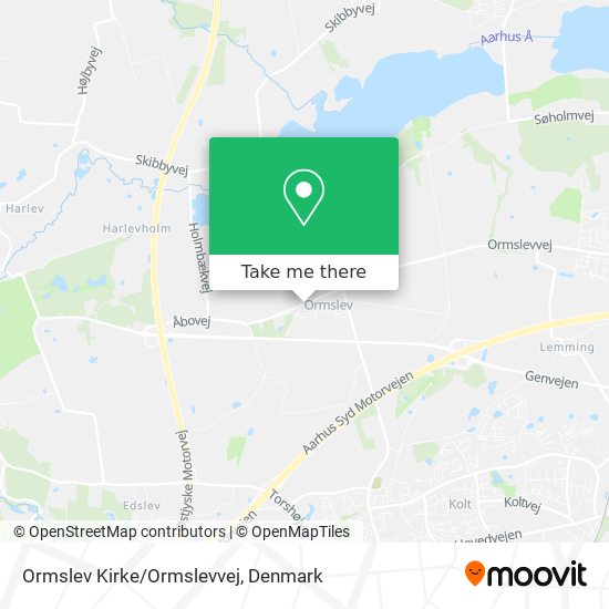 Ormslev Kirke/Ormslevvej map