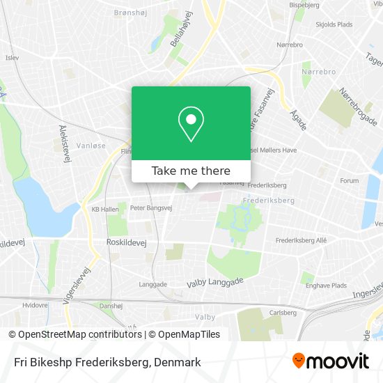 Fri Bikeshp Frederiksberg map