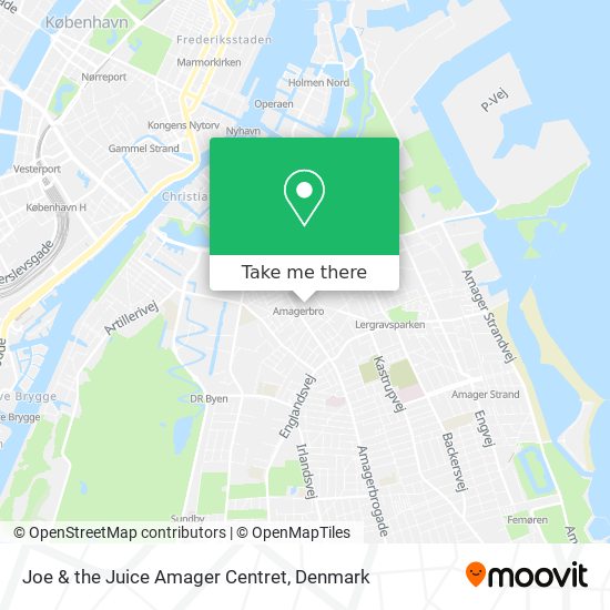 Joe & the Juice Amager Centret map