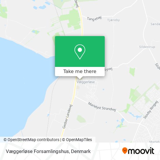 Væggerløse Forsamlingshus map