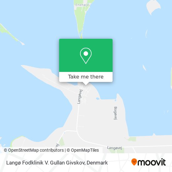 Langø Fodklinik V. Gullan Givskov map