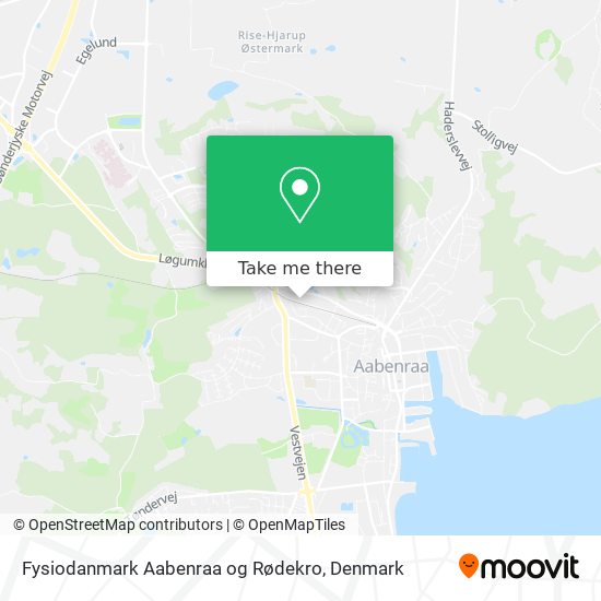 Fysiodanmark Aabenraa og Rødekro map