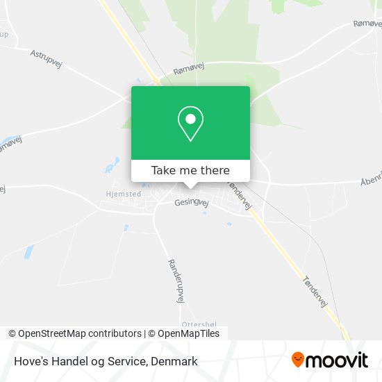 Hove's Handel og Service map