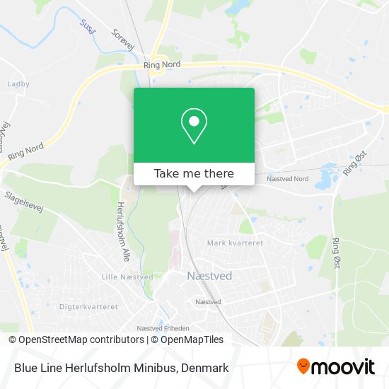 Blue Line Herlufsholm Minibus map