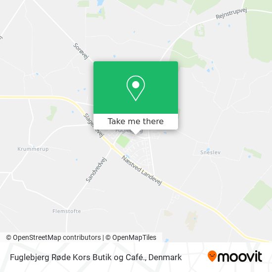 Fuglebjerg Røde Kors Butik og Café. map