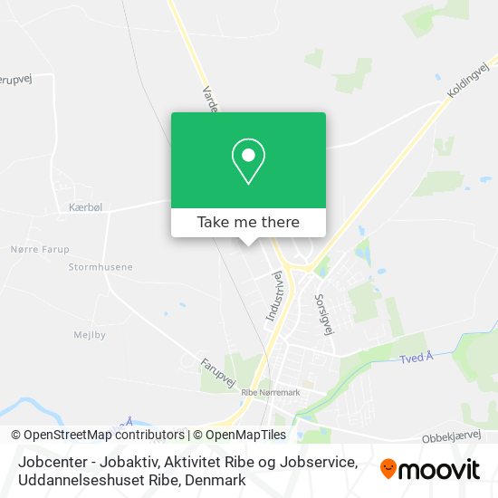 Jobcenter - Jobaktiv, Aktivitet Ribe og Jobservice, Uddannelseshuset Ribe map