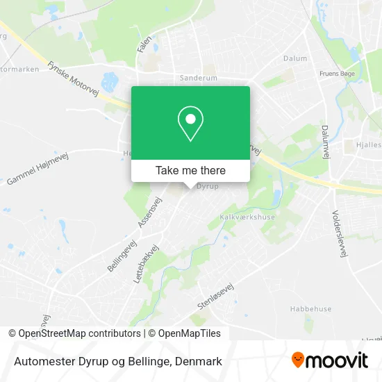 Automester Dyrup og Bellinge map