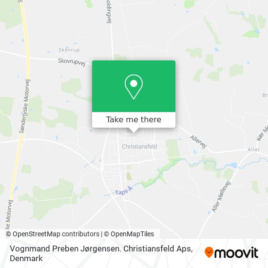 Vognmand Preben Jørgensen. Christiansfeld Aps map