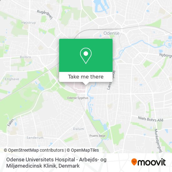 Odense Universitets Hospital - Arbejds- og Miljømedicinsk Klinik map