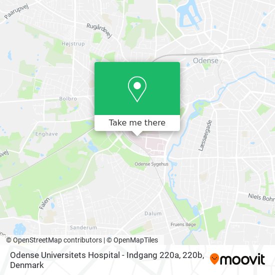 Odense Universitets Hospital - Indgang 220a, 220b map