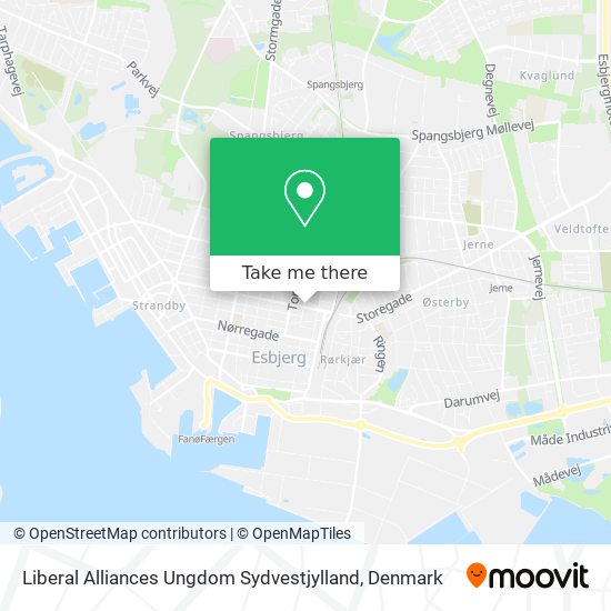 Liberal Alliances Ungdom Sydvestjylland map