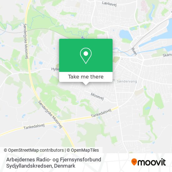 Arbejdernes Radio- og Fjernsynsforbund Sydjyllandskredsen map