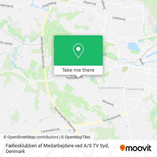 Fællesklubben af Medarbejdere ved A / S TV Syd map