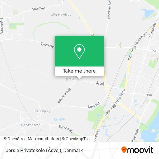How to get to Jersie Privatskole in Solrød by or Train?