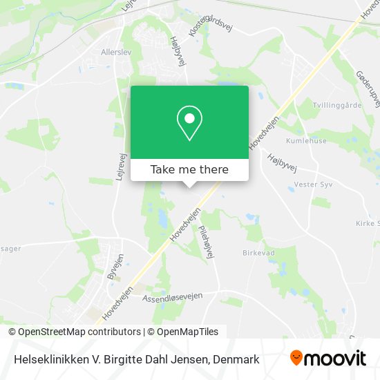 Helseklinikken V. Birgitte Dahl Jensen map