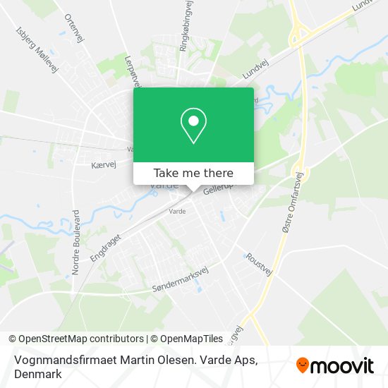 Vognmandsfirmaet Martin Olesen. Varde Aps map