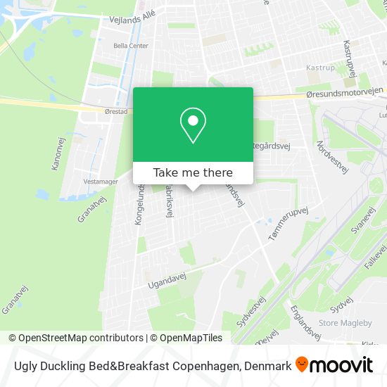 Ugly Duckling Bed&Breakfast Copenhagen map