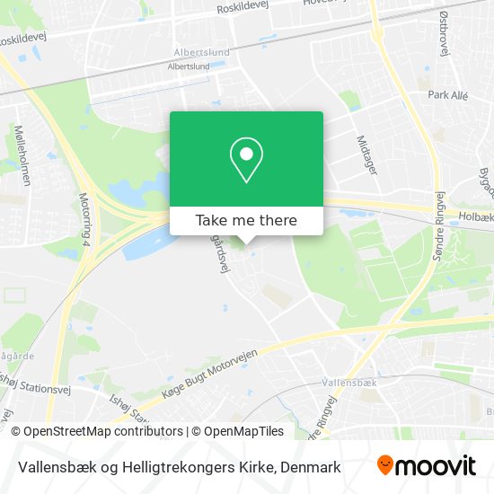 Vallensbæk og Helligtrekongers Kirke map