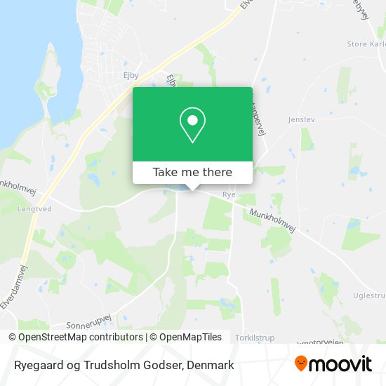 Ryegaard og Trudsholm Godser map