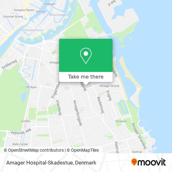 Amager Hospital-Skadestue map