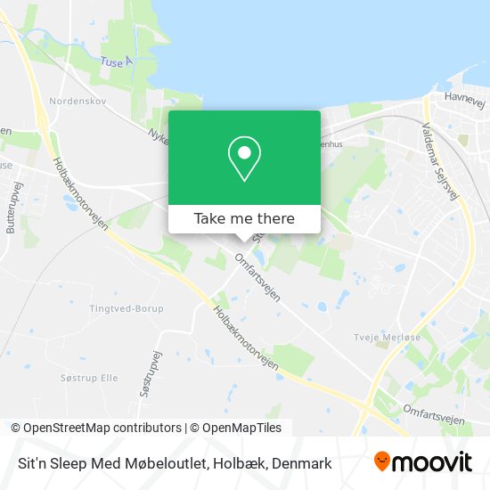 Sit'n Sleep Med Møbeloutlet, Holbæk map