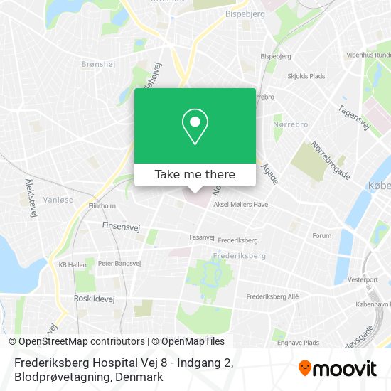Frederiksberg Hospital Vej 8 - Indgang 2, Blodprøvetagning map