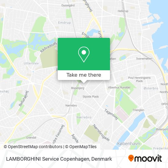 LAMBORGHINI Service Copenhagen map