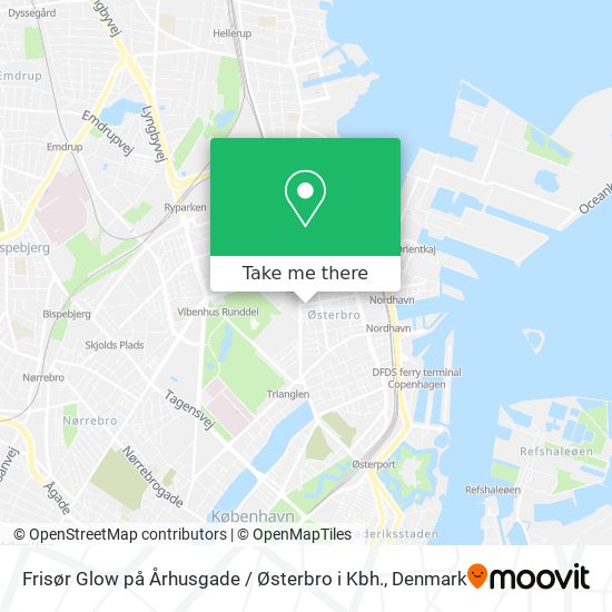Frisør Glow på Århusgade / Østerbro i Kbh. map