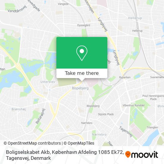 Boligselskabet Akb, København Afdeling 1085 Ek72, Tagensvej map