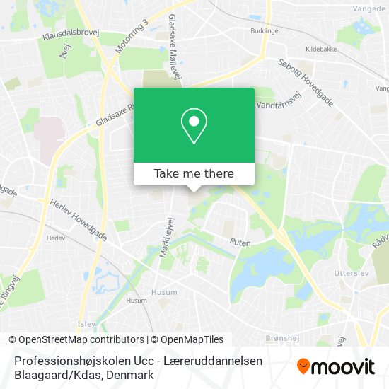 Professionshøjskolen Ucc - Læreruddannelsen Blaagaard / Kdas map