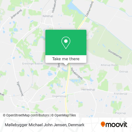 Møllebygger Michael John Jensen map