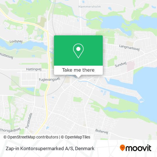 Zap-in Kontorsupermarked A/S map