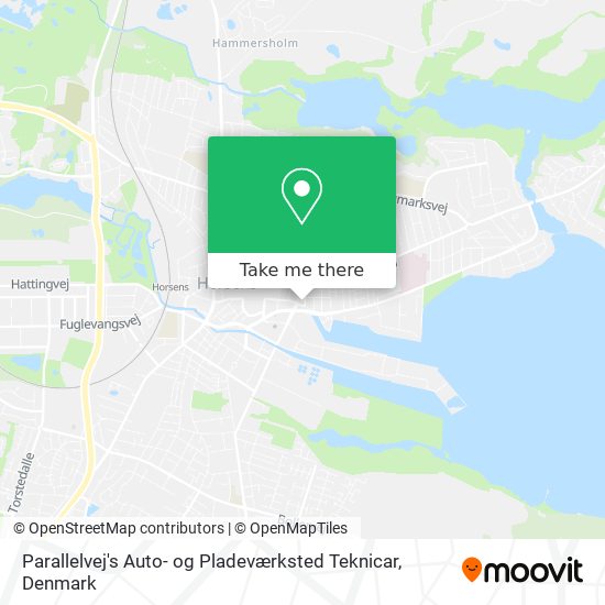 Parallelvej's Auto- og Pladeværksted Teknicar map