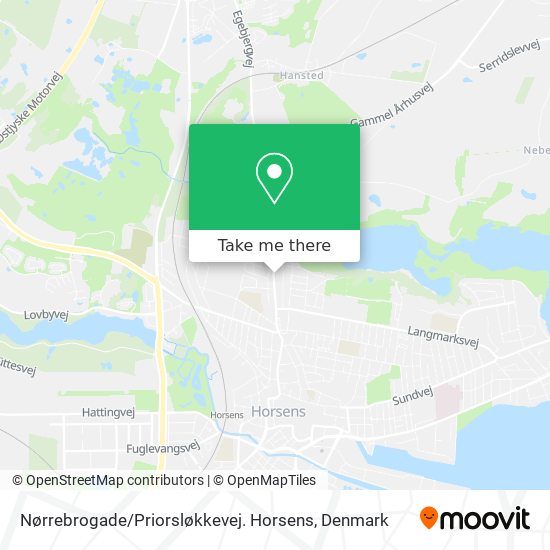 Nørrebrogade / Priorsløkkevej. Horsens map