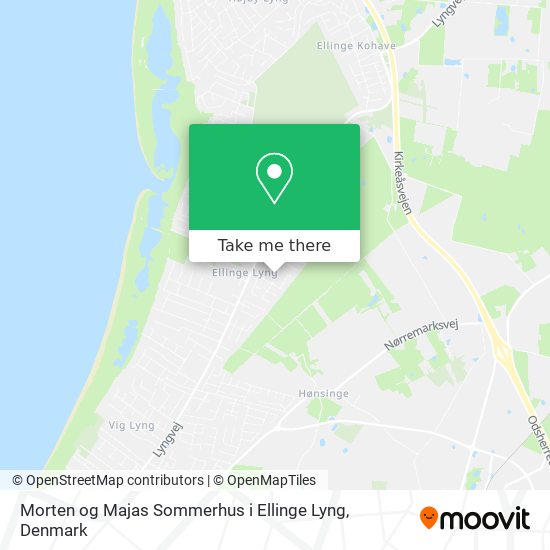 Morten og Majas Sommerhus i Ellinge Lyng map