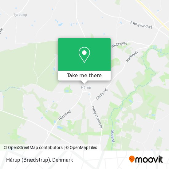 Hårup (Brædstrup) map