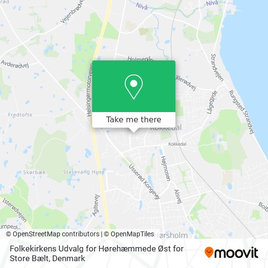 Folkekirkens Udvalg for Hørehæmmede Øst for Store Bælt map