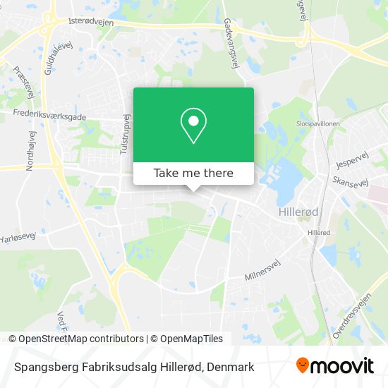Spangsberg Fabriksudsalg Hillerød map
