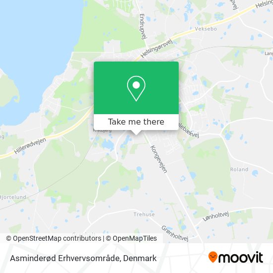 Asminderød Erhvervsområde map