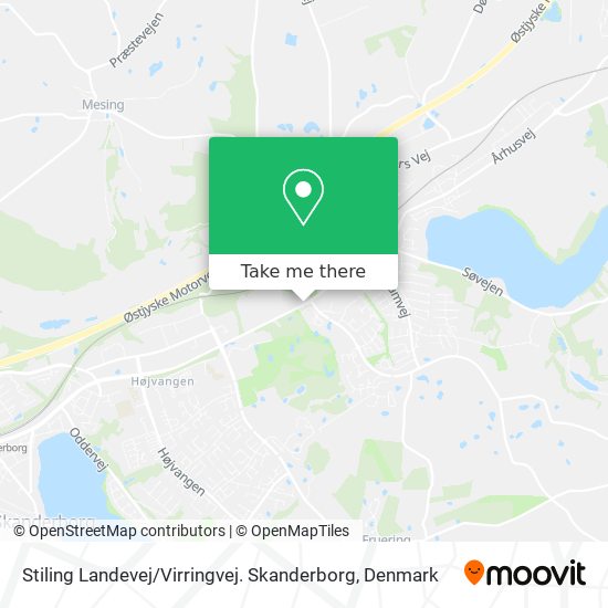 Stiling Landevej / Virringvej. Skanderborg map